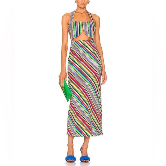 SIMON MILLER PIKO STRIPED LINEN MAXI DRESS - Picture 16 of 16
